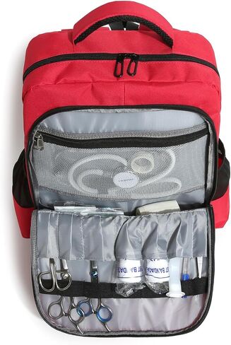 First Aid Medical Backpack Empty Nurse Treatment First Responder Trauma Bag for Camping Cycling Hiking Paramedic Bag EMT (Red Cross) in Saudi Arabia