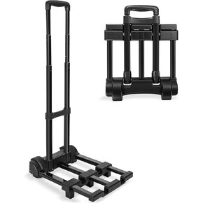 Folding Hand Truck, Foldable Luggage Cart Folding Trolley Dolly with Two Wheels Backpack Trolley with Extendable Chassis Telescopic Rod Utility Cart for Travel Moving Travel Bag, Luggage (Black) in Saudi Arabia