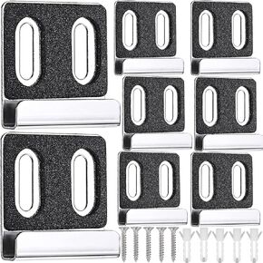 8PCS Metal Mirror Clips for Wall Mounting, Mirror Clips Hangers Stainless Steel Mirror Holders Heavy Duty Double Hole Mirror Brackets with Screws Kit Frameless Mirrors Billboard in Kuwait