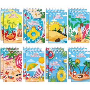 24 Pcs Mini Summer Spiral Notebook 3.9 x2.4 Inch Hawaiian Pool Watercolor Journal Lined Memo Pad Preppy Mini Top Spiral Notebook Office Supplies for Summer Beach Party Favors in Kuwait