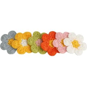 Flower Sew On Patches, Crochet Floral Applique, DIY Embellishments for Clothes Dress Jeans Jackets Hat Shoes Bags, 6 Colors, 6 Pieces in Saudi Arabia