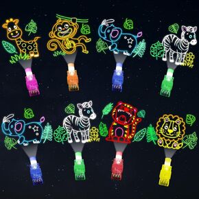 36Pcs Safari Animal LED Finger Lights for Kids Jungle Animal Party Favors Glow in the Dark Light Up Finger Light Bulk for Birthday Party Goodie Bag Stuffer Birthday Gifts Prize in Saudi Arabia