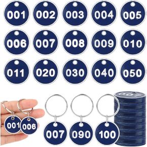PineHaven 1-100 Numbered Key Tags Round ID Aluminum Alloy Metal Number Tags Marking Hang Luggage Labels with Rings for Cabinet Lockers,Home,Office, Dorm, Garage, Lockers and Luggage (Blue) in Kuwait