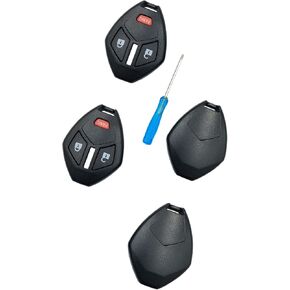 Cutting Not Required - Replacement Keyless Entry Remote Key Fob Shell Case fits Mitsubishi Eclipse Endeavor Galant Lancer Outlander Key Fob Cover (3 Button 2 Pcs) in Saudi Arabia