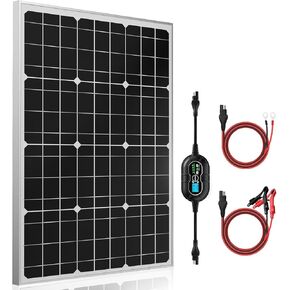 SUNER POWER 12V Solar Panel Kit 50W, High Efficiency 50 Watt Solar Panel + Ultra-Smart 10A MPPT Charge Controller, Solar Battery Trickle Charger Maintainer for Boat Car RV Motorcycle Marine Automotive in Saudi Arabia