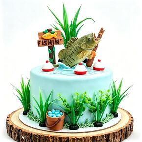 Fishing Birthday Party Decorations Fishing Cake Topper Fishing Themed Party Decorations in Saudi Arabia