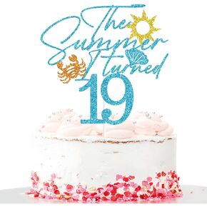 The Summer I Turned 13 Cake Topper, Summer 13th Birthday Cake Decor, Aloha 13, Beach Theme Happy 13th Birthday Party Decorations for Boys Girls in Kuwait