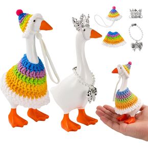 2 Set 7 Inch Desk Goose Outfits, Desktop Goose Clothes & Accessories Set, Valentine Easter St. Patrick's Day Holiday Costumes, Spring Decor for Desktop Goose Statue Home Office in Kuwait