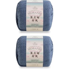 Susan's Family Molandi Flax Lace Yarn 2 Packs - Soft & Durable - 24 wpi-2 x 50g (1.76oz) - 350 Yards for Knitting & Crocheting - Doily, Table Runner, Amigurumi, Sweaters & More (09#Whitecap Gray) in Saudi Arabia