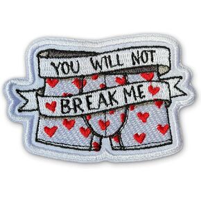 Carl's Boxers Patch You Will Not Break Me Embroidered Patches 3" Reader Lover Sew-On/Iron-On Embroidery Patch DIY Applique Accessories for Backpacks, Dog Harnesses, Army Vests, Gym Bags, Hats 3 Inches in Saudi Arabia