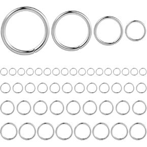 80 PCS Sterling Silver Jump Rings, Open Jump Rings for Jewelry Making, Open Jump Ring Connector Rings Bulk for DIY Craft Earring Necklace Bracelet Pendant Choker 4mm 6mm 8mm 10mm (Silver) in Kuwait