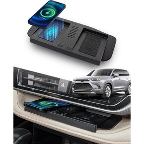 شاحن لاسلكي لملحقات Toyota Highlander 2020 2021 2022، وحدة تحكم مركزية لشحن الهاتف اللاسلكي لملحقات السيارة الداخلية Highlander L/LE/XLE/XSE/Limited/Platinum in Kuwait