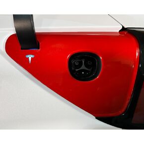 غلاف منفذ الشحن لطراز Tesla 3 (2020.5 إلى 2023) والطراز Y (2020.5 إلى 2025)، الجيل 2.0 - غير مركزي للمفصلة (مساحة عميقة لامعة - أزرق داكن/أرجواني) in Kuwait