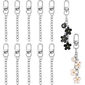 10 PCS Keychain Making Kit Swivel Snap Hook Lobster Claw Clasps and Extender Chain Silver Metal Keychain Clips with Key Ring Bulk for DIY Craft Supplies Jewelry Key Chain Bags Accessories Gift in Saudi Arabia