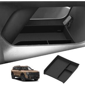 Center Console Armrest Storage Box Compatible with Kia Telluride 2020 2021 2022 2023 2024 2025 Center Console Organizer with Coin Holder ABS Interior Accessories Black in Kuwait