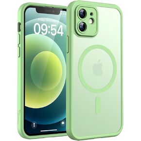 TOCOL 3 in 1 Magnetic for iPhone 12 Case, Upgraded [Full Camera Protection] [Compatible with Magsafe] [15FT Military Grade Protection] Bumper for iPhone 12 6.1, Light Green in Saudi Arabia