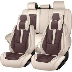 Arazi Custom 5 Full Seat Cover for Toyota Corolla 2009-2025, Full Coverage Premium Waterproof Nappa Leather Seat Covers（5 Seats Standard, Black&Red） in Saudi Arabia