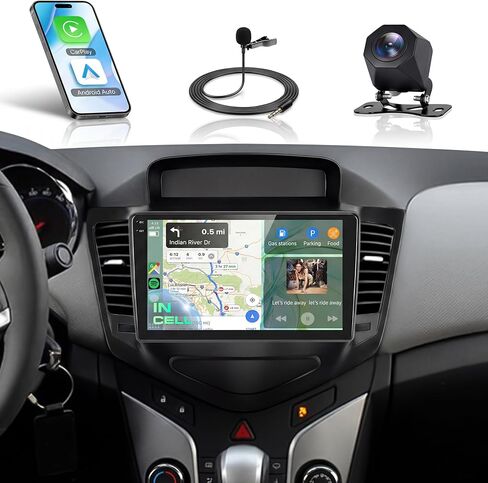 2+64G Android Car Radio Car Stereo for Chevrolet Chevy Cruze 2009-2015 with Wireless Carplay Android Auto, 9’’ Head Unit Touch Screen with Mirror Link WiFi GPS Bluetooth FM RDS EQ Backup Camera SWC in Kuwait