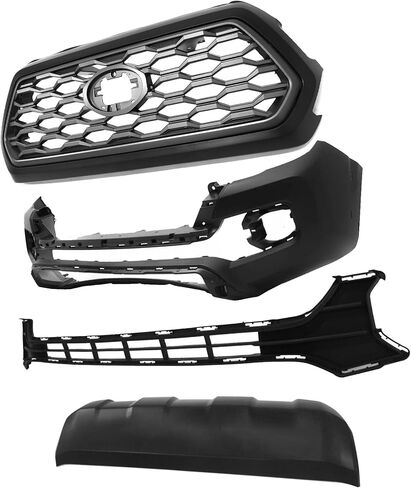 Bewild Front Upper & Lower Grille + Front Bumper Cover With Valance Lower Skid Plate Panel Fit For 2016-2023 Toyota Tacoma Front Insert Grille Body Kit Replacement in Kuwait