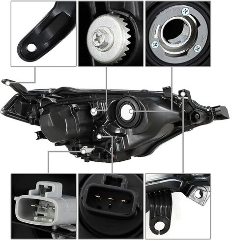 زوج المصابيح الأمامية LED مجموعة المصابيح الأمامية لـ 2014 2015 2016 Toyota Corolla Driver وجانب الركاب 81150-02E60،81110-02E60 TO2502216 TO2503216 in Kuwait
