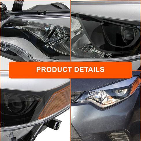 زوج المصابيح الأمامية LED مجموعة المصابيح الأمامية لـ 2014 2015 2016 Toyota Corolla Driver وجانب الركاب 81150-02E60،81110-02E60 TO2502216 TO2503216 in Kuwait