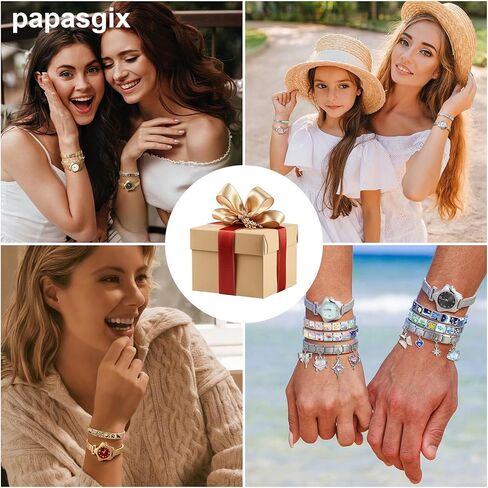 مجموعة أساور سحر إيطالية من papasgix مع سوار بداية، سحر متنوع وأدوات فتح، وصلات سوار سحر إيطالي معياري 9 مم مصنوعة يدويًا هدايا مجوهرات DIY نجمة القمر in Kuwait