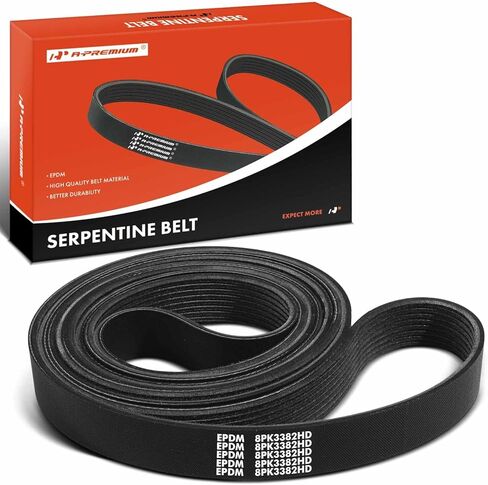 A-Premium Serpentine Belt 133.15 In Heavy-Duty For Ford F-250 F-350 Super Duty 2006, F-650 2016-2019/2021-2022, F-750 2016-2019/2021-2023, LCF 2006-2009 & International Harvester CF500, CF600 in Kuwait