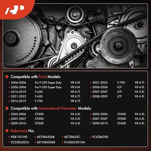 A-Premium Serpentine Belt 133.15 In Heavy-Duty For Ford F-250 F-350 Super Duty 2006, F-650 2016-2019/2021-2022, F-750 2016-2019/2021-2023, LCF 2006-2009 & International Harvester CF500, CF600 in Kuwait