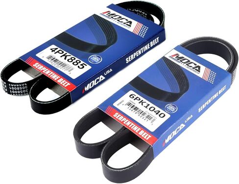 MOCA 2X حزام سيربنتين 4PK885 6PK1040 يناسب لكزس 2005-2006 ES330 قاعدة سيدان 3.3L، لتويوتا 2005-2008 سولارا SE SLE كوبيه قابلة للتحويل 3.3L، 2007-2008 سولارا سبورت قابلة للتحويل 3.3L in Kuwait