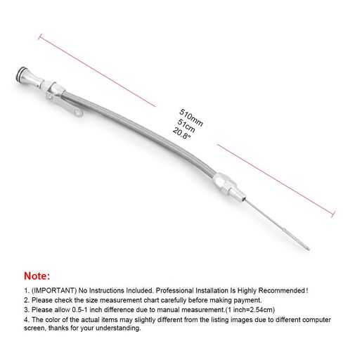 Universal 1/4" NPT Flexible Stainless Steel Engine Oil Dipstick (20 Inch), Pan Entry Design Compatible with Chevy, Ford, Silverado in Kuwait