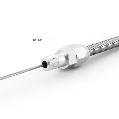 Universal 1/4" NPT Flexible Stainless Steel Engine Oil Dipstick (20 Inch), Pan Entry Design Compatible with Chevy, Ford, Silverado in Kuwait