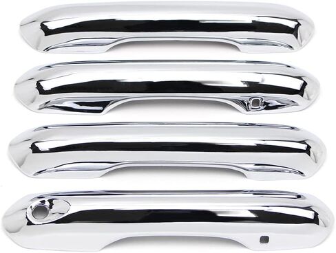 Dreamseek 4 قطع 4 غطاء مقبض الباب لسيارة Ford Explorer 2020 2021 2022 غطاء ABS خارجي مطلي بالكروم (مع فتحة مفتاح ذكية) in Kuwait