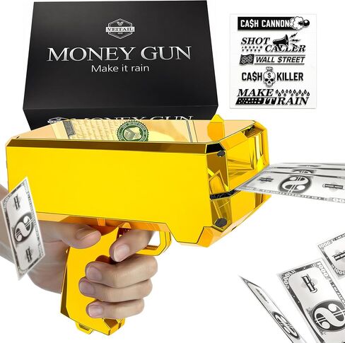 Money Gun Shooter – Veitail Cash Cannon for Movies that Look Real, Prop Gun Make it Rain, Handheld Cash Gun for Game Movies Party in Kuwait