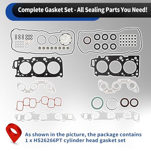Head Gasket Set Compatible with Es330/ Rx330/ Camry/Sienna/Highlander 3.3L V6 DOHC 2004-2010 HS26266PT in Kuwait