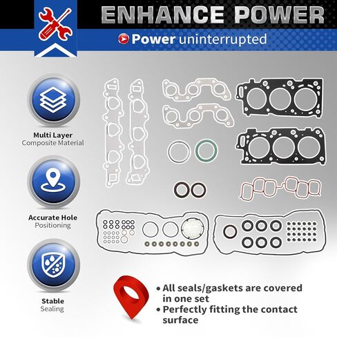 Head Gasket Set Compatible with Es330/ Rx330/ Camry/Sienna/Highlander 3.3L V6 DOHC 2004-2010 HS26266PT in Kuwait