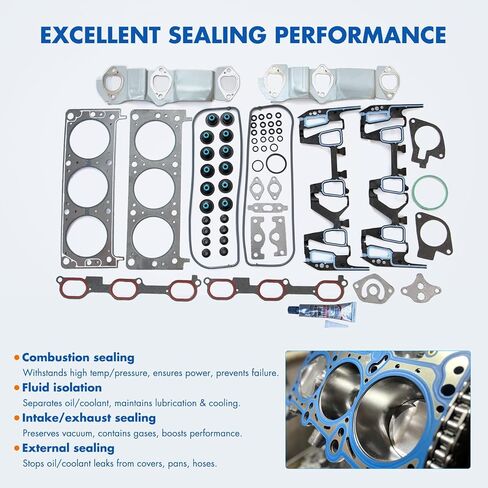 Cylinder Head Gasket Set Fit for Buick Century 3.1L,for Chevrolet Impala 3.4L,for Oldsmobile Alero 3.4L,for Pontiac Aztek 3.4L Replace HS9071PT-1 HS9071PT,HS9071PT-1 in Kuwait