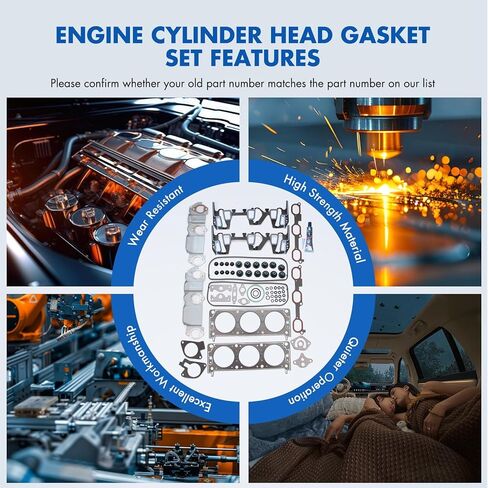 Cylinder Head Gasket Set Fit for Buick Century 3.1L,for Chevrolet Impala 3.4L,for Oldsmobile Alero 3.4L,for Pontiac Aztek 3.4L Replace HS9071PT-1 HS9071PT,HS9071PT-1 in Kuwait
