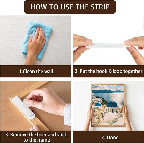 Heavy Duty Picture Hanging Strips, 32 Pairs (64 Strips) + 16 Large Poster Strips, No Damage Sticky Picture Hangers for Walls, Removable Waterproof Adhesive Strips, Refill for Frames & Home Décor in Saudi Arabia