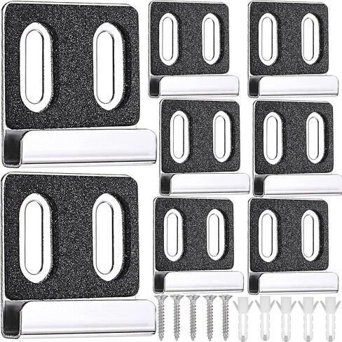8PCS Metal Mirror Clips for Wall Mounting, Mirror Clips Hangers Stainless Steel Mirror Holders Heavy Duty Double Hole Mirror Brackets with Screws Kit Frameless Mirrors Billboard in Kuwait