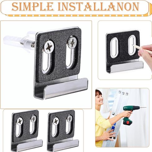 8PCS Metal Mirror Clips for Wall Mounting, Mirror Clips Hangers Stainless Steel Mirror Holders Heavy Duty Double Hole Mirror Brackets with Screws Kit Frameless Mirrors Billboard in Kuwait