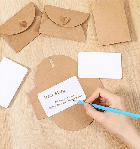 30Pcs Mini Envelopes with Blank Cards - 4.1x2.8 Inch Paper Gift Card Holders, Tiny Heart Clasp Envelopes for Wedding Party Favors, Business & Greeting Cards in Kuwait