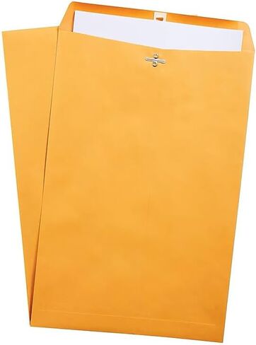 Staples 12 x 15.5 Clasp & Moistenable Glue Kraft Catalog Envelopes, Brown, Heavy‑Duty Mailing Envelopes for Documents, 100/Box in Kuwait
