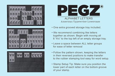 PEGZ Alphabet Letters American Typewriter Font 96 Lowercase, 100 pc Stamp Kit in Saudi Arabia