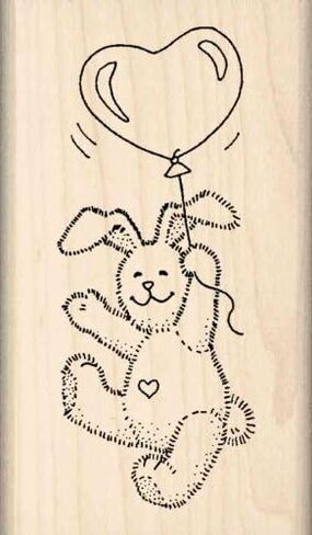 Bunny Heart Balloon Rubber Stamp in Kuwait