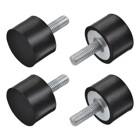 uxcell M8 Rubber Mounts, 4pcs Male Thread Vibration Isolator Shock Absorber, for Garage Motor Air Compressor Car Boat Bobbins, D30mmxH15mm in Saudi Arabia