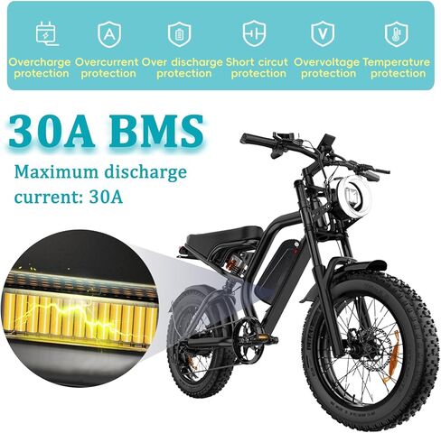 48V 20Ah Lithium Battery with 30A BMS, 5-Pin Base Connector, 2A Charger, Safety Lock, Indicator Light & USB Port, for 100-1000W Motors in Kuwait