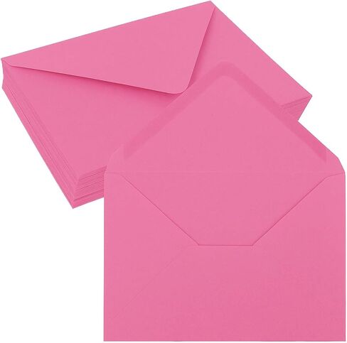 A7 Hot Pink Envelopes - 50 Pack V-flap Water Gummed 5x7 Envelopes Gift Card for Wedding Baby Shower Birthday, Invitation Envelope Set, 7.25x5.25 Inch(Hot Pink) in Kuwait