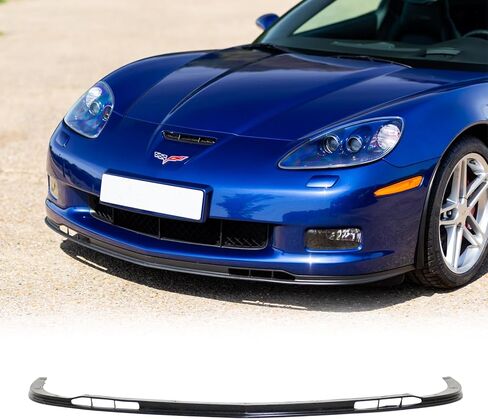FREEMOTOR802 Front Bumper Lip Splitter Compatible with 2005-2013 Chevrolet Corvette C6 (Not Base Trim), OEM Style Unpainted Black PU 1PC Air Dam Chin Spoiler Front Lower Lip Spoiler Valance Guard in Kuwait