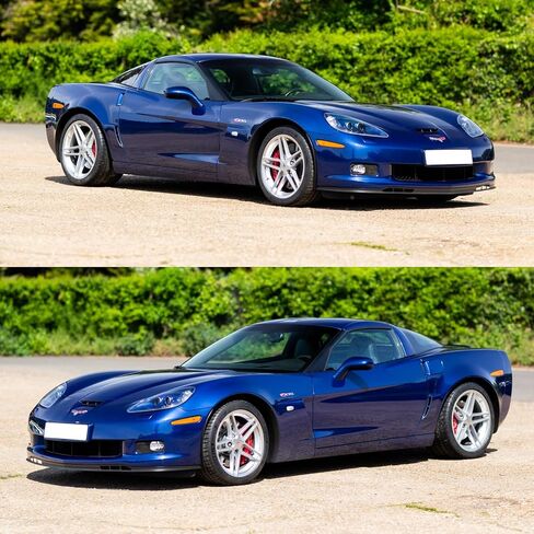 FREEMOTOR802 Front Bumper Lip Splitter Compatible with 2005-2013 Chevrolet Corvette C6 (Not Base Trim), OEM Style Unpainted Black PU 1PC Air Dam Chin Spoiler Front Lower Lip Spoiler Valance Guard in Kuwait