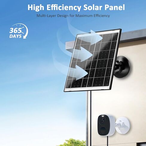 Zivif 10W Solar Panel for Security Camera, Solar Charger Compatible with Battery-Powered Cameras, USB-C, Micro USB & DC 5.5x2.1mm Ports, IP66 Waterproof, 360° Adjustable Mount, 7.2FT Cable in Saudi Arabia